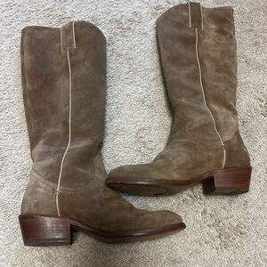 Frye Carson Pull-On Suede Tall Western Inspired Boots